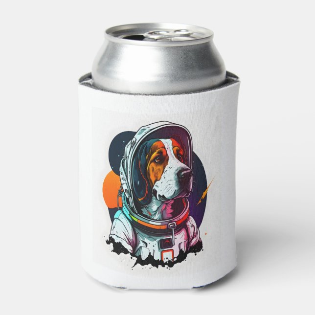 Enfriador De Latas Mascota de perro del astronauta (Lata Anverso)