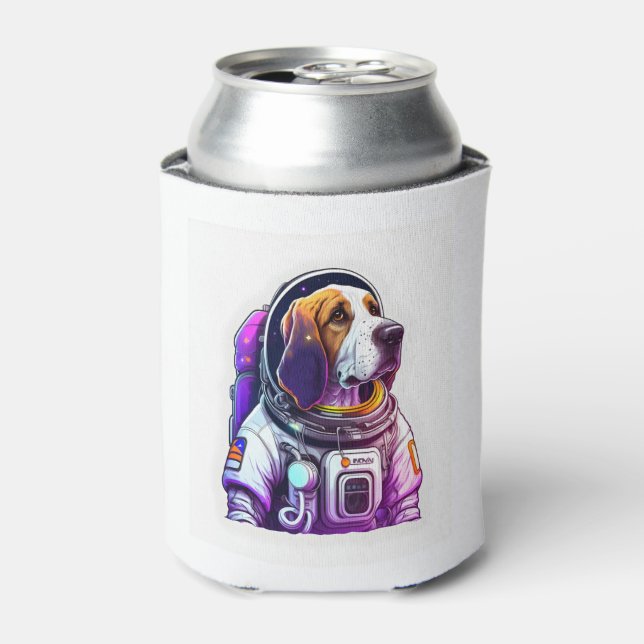 Enfriador De Latas Mascota de perro del astronauta (Lata Anverso)
