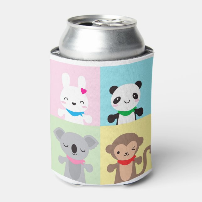 Enfriador De Latas Mascotas animales súper cutas de Kawaii (Lata Anverso)