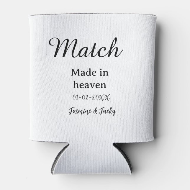 Enfriador De Latas Match made in heaven add name date simple calligra (Anverso)