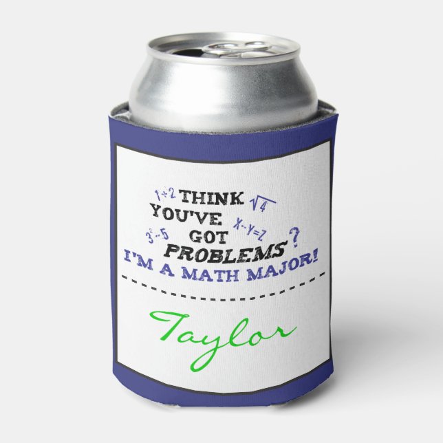 Enfriador De Latas Math Major Graduation Funny Personalizado Refriger (Lata Anverso)