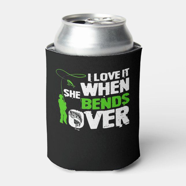 Enfriador De Latas Me Encanta Cuando Se Prepara Por La Pesca Graciosa (Lata Anverso)