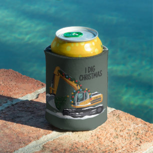Enfriador De Latas Me encanta excavadora de Navidad Santa Niño Divert