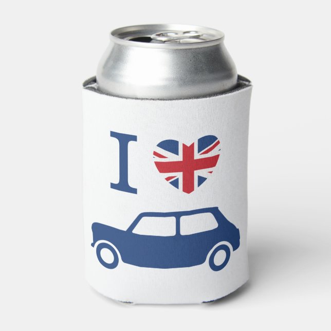 Enfriador De Latas Me encantan las Mini Coopers - Azul (Lata Anverso)