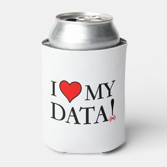 Enfriador De Latas Me encantan mis datos (Lata Anverso)