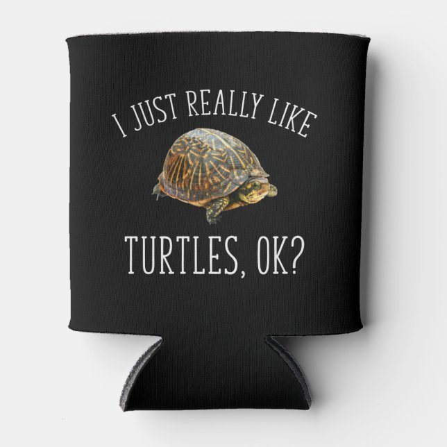 Enfriador De Latas Me Gustan Las Tortugas. (Anverso)