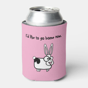 Enfriador De Latas Me gustaría ir a casa ahora, vaca divertida / dibu