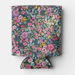Enfriador De Latas Meadow Blooms: Patrón floral de libertad.