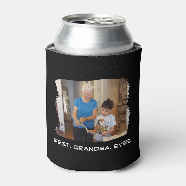 Enfriador De Latas Mejor Abuela Personalizado Foto Abuela Nana (Lata Anverso)