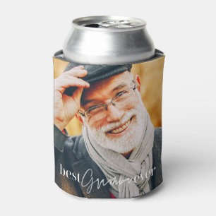 Enfriador De Latas Mejor Abuelo del Mundo Moderno Simple Elegante Fot