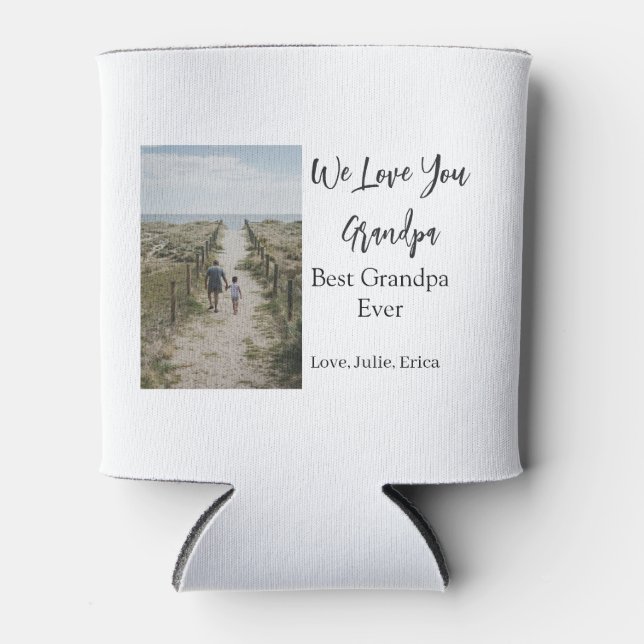 Enfriador De Latas mejor abuelo siempre abuelos foto regalos clásicos (Anverso)