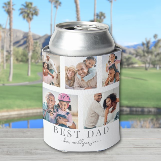 Enfriador De Latas Mejor foto de papá (Best Dad Photo Can Cooler)