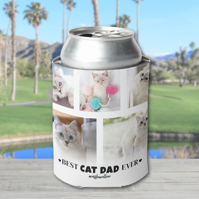 Enfriador De Latas Mejor foto del Mascota de Cat Dad (Best Cat Dad Pet Photo Can Cooler )