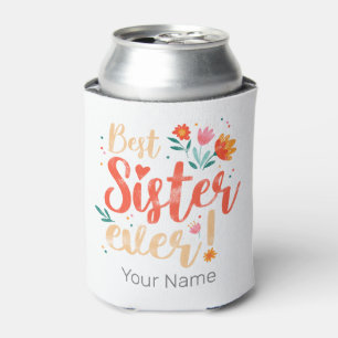 Enfriador De Latas Mejor Hermandad Chicas Vintage Florales Retro Dise