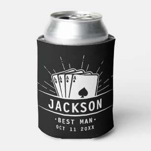 Enfriador De Latas Mejor Hombre Moderno Bachelor Party Casino Tarjeta
