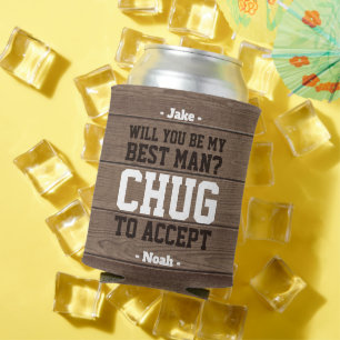 Enfriador De Latas Mejor Hombre propone a Chug aceptar la madera fals