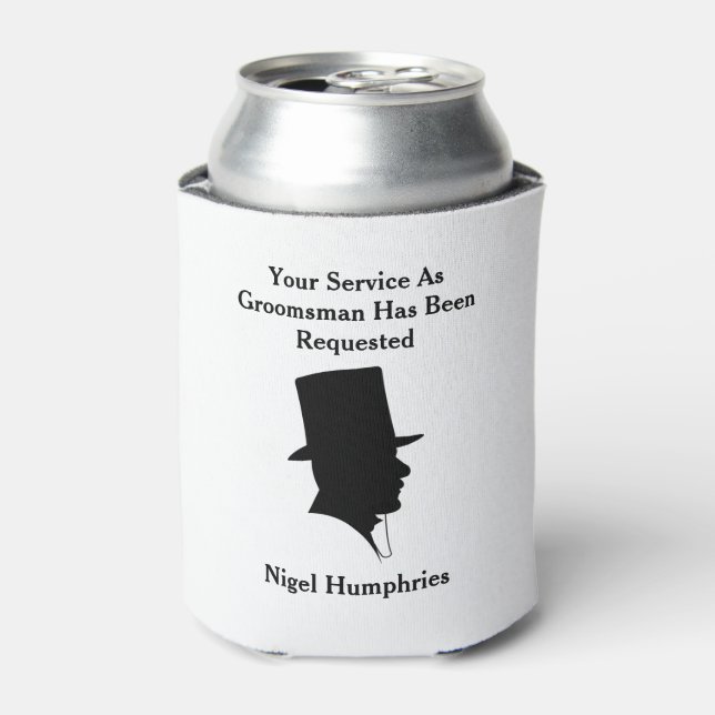 Enfriador De Latas Mejor invitado hombre o groomsman (Lata Anverso)