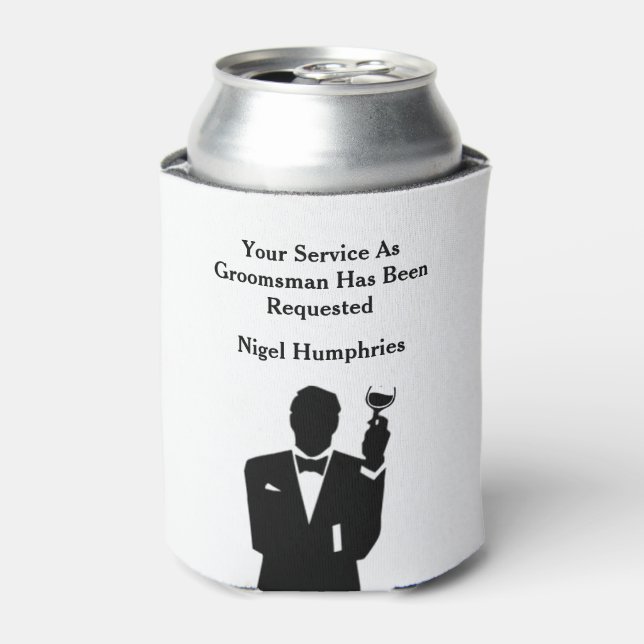 Enfriador De Latas Mejor invitado hombre o groomsman (Lata Anverso)