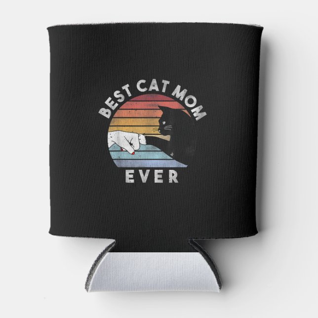 Enfriador De Latas Mejor Madre De Gato | Gracioso regalo de mamá gata (Anverso)