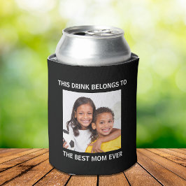Enfriador De Latas Mejor Mamá Siempre Personalizada Foto Negra