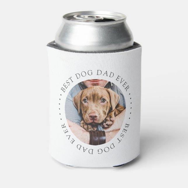 Enfriador De Latas Mejor Papá Perro Elegante Foto Personalizado Simpl (Reverso de la lata)
