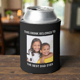 Enfriador De Latas Mejor Papá Personalizado Foto Negra
