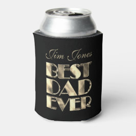 Enfriador De Latas Mejor papá siempre elegante negro y dorado look Te