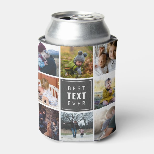 Enfriador De Latas Mejor "Tu Texto Aquí" Foto Personalizado (Lata Anverso)