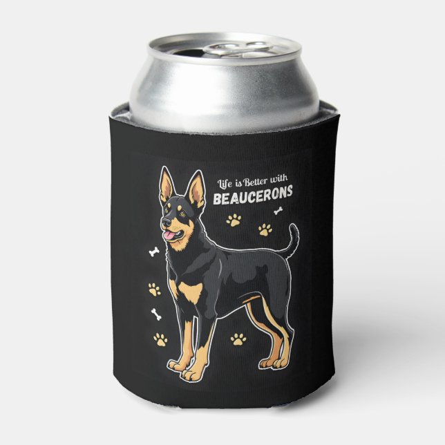 Enfriador De Latas Mejor vida con Beauce Sheepdog Tank Top (Lata Anverso)