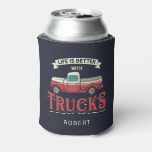 Enfriador De Latas Mejor Vida Con Camiones Funny Trucker Personalizad