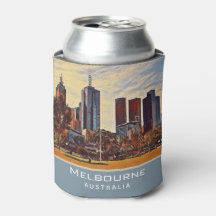 Melbourne Australia Skyline Watercolor Art