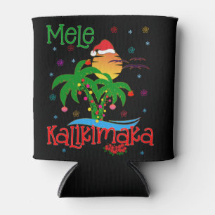 Enfriador De Latas Mele Kalikimaka Hawai Feliz Navidad Aloha
