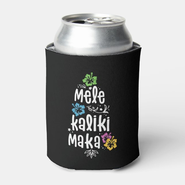 Enfriador De Latas Mele Kalikimaka Navidades Camisetas navidades hawa (Lata Anverso)