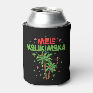 Enfriador De Latas Mele Kalikimaka Navidades hawaianos con luz de árb
