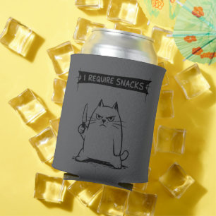 Enfriador De Latas Meme de gato divertido necesito snacks