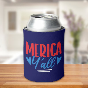 Enfriador De Latas 'Merica Y'all 4th of July – Bold Patriotic