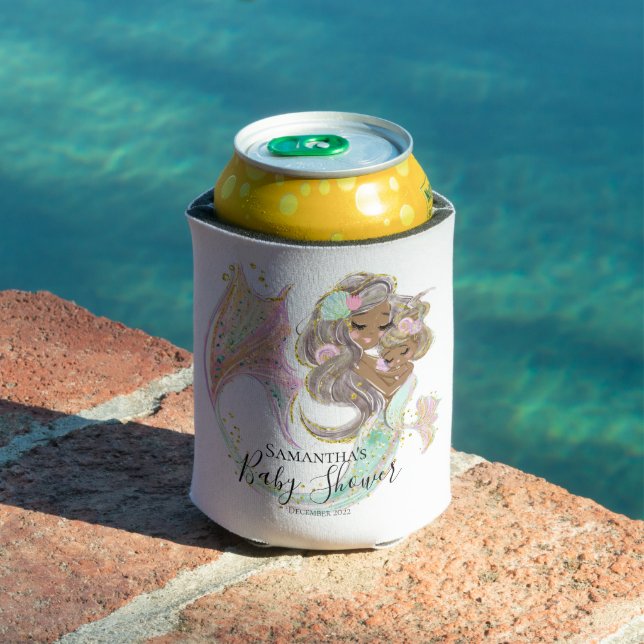 Enfriador De Latas Mermaid Baby Shower NAUTICAL (Piscina in situ)