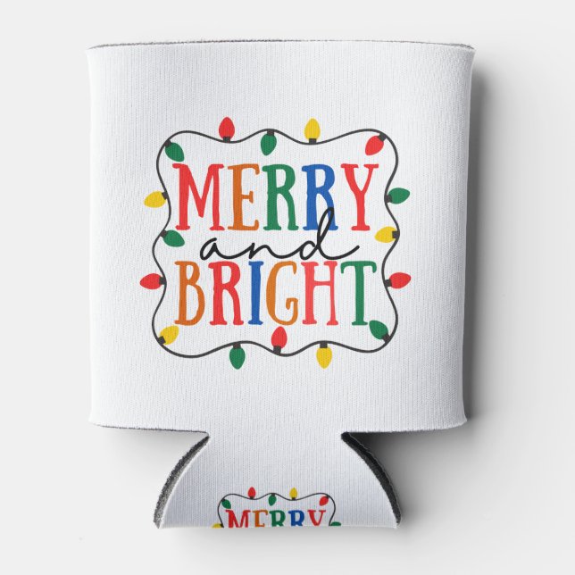 Enfriador De Latas Merry And Bright Christmas (Anverso)
