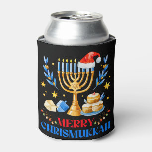 Enfriador De Latas Merry Chrismukkah Holiday Familia Hanukkah Pajama
