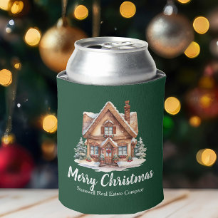 Enfriador De Latas Merry Christmas Real Estate Company Green Fiesta