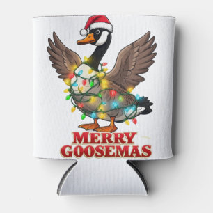 Enfriador De Latas Merry Goosemas Funny Navidad Ganso Navidad
