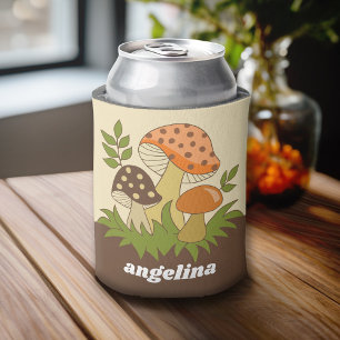 Enfriador De Latas Merry Mushroom con nombre personalizado
