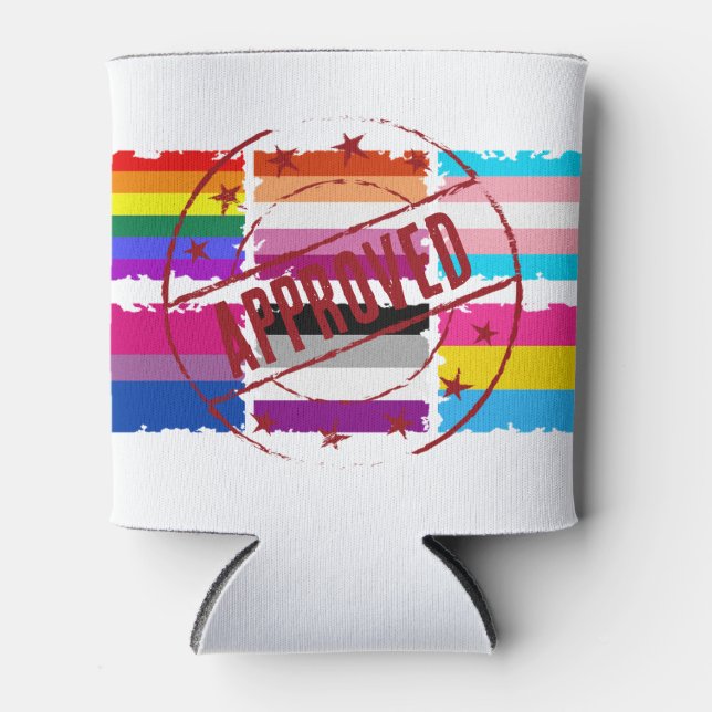 Enfriador De Latas Mes del orgullo LGBTQ tira banderas (Anverso)