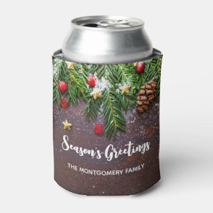 Enfriador De Latas Mesa de Navidades rusos con pino y nieve