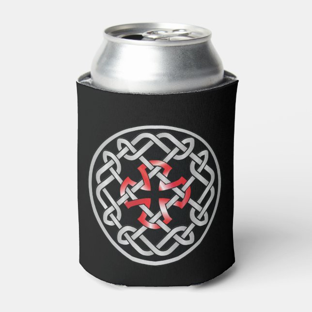 Enfriador De Latas Metálico rojo de nudo celta (Lata Anverso)