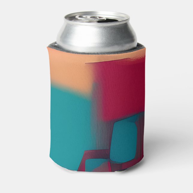 Enfriador De Latas Mezcla abstracta roja y verde azulada (Reverso de la lata)