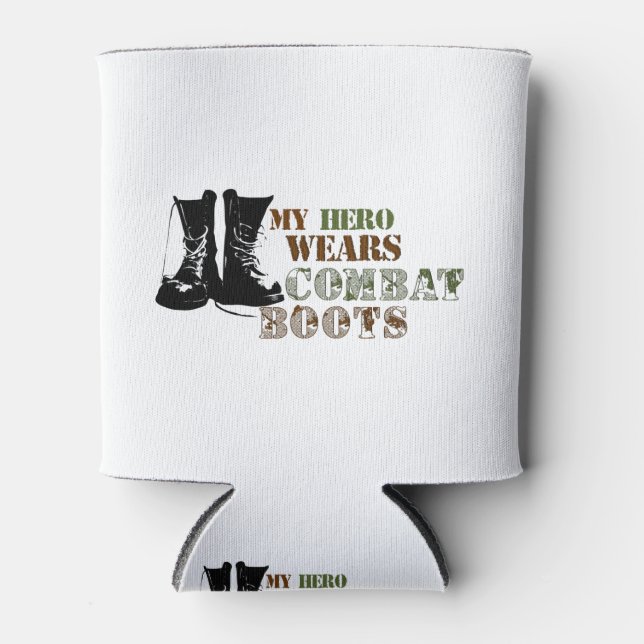 Enfriador De Latas Mi héroe usa botes de combate (Anverso)