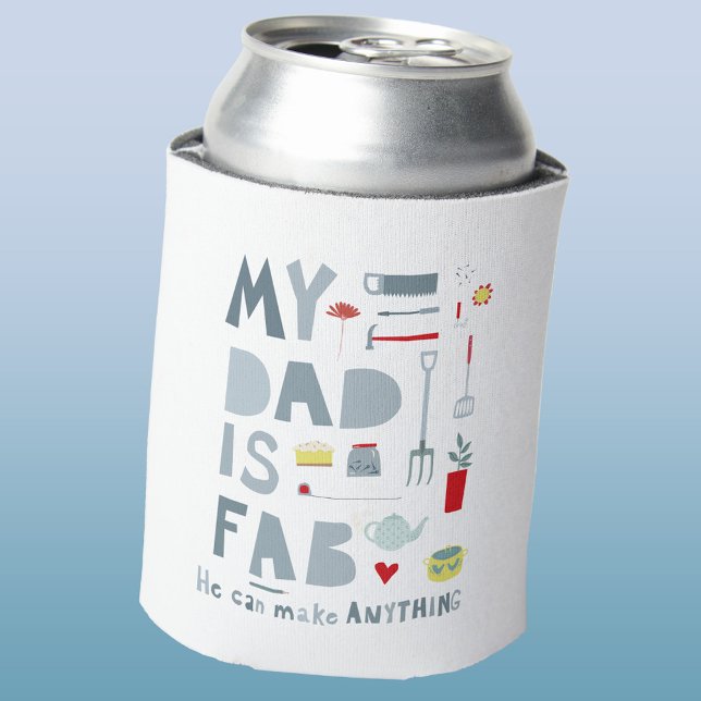 Enfriador De Latas Mi papá es Fab (My Dad is Fab fun hand lettered can cooler, perfect for Fathers Day)