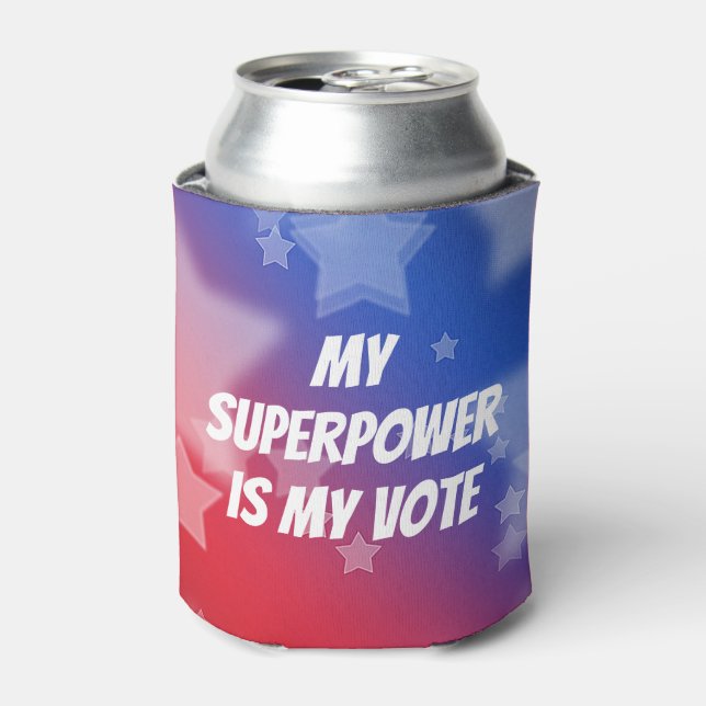 Enfriador De Latas Mi superpoder es mi voto (Lata Anverso)