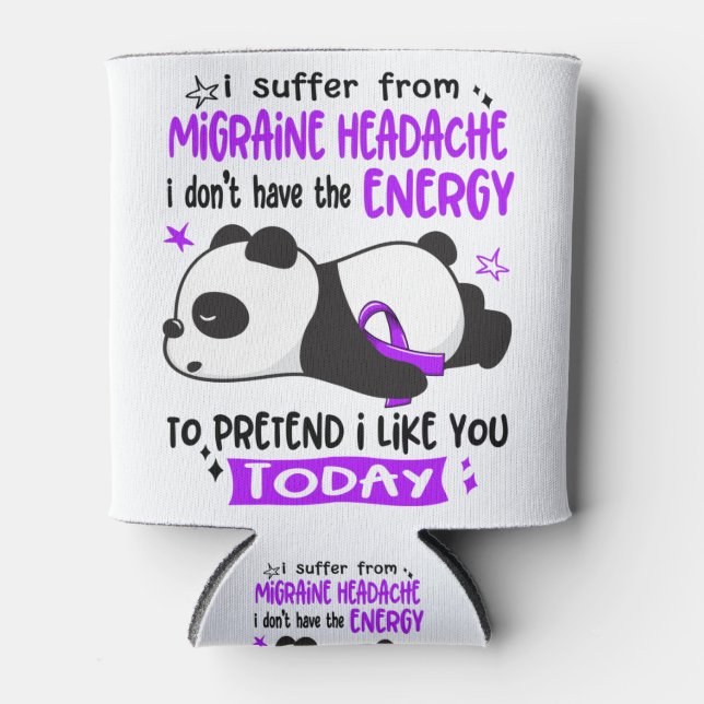 Enfriador De Latas Migraine Cefache Awareness Month Ribbon Gifts (Anverso)